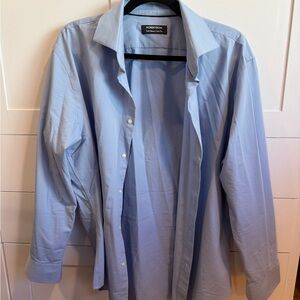 Nordstrom Men's Light Blue Button-Down Shirt Tech-smart Trim Fit
